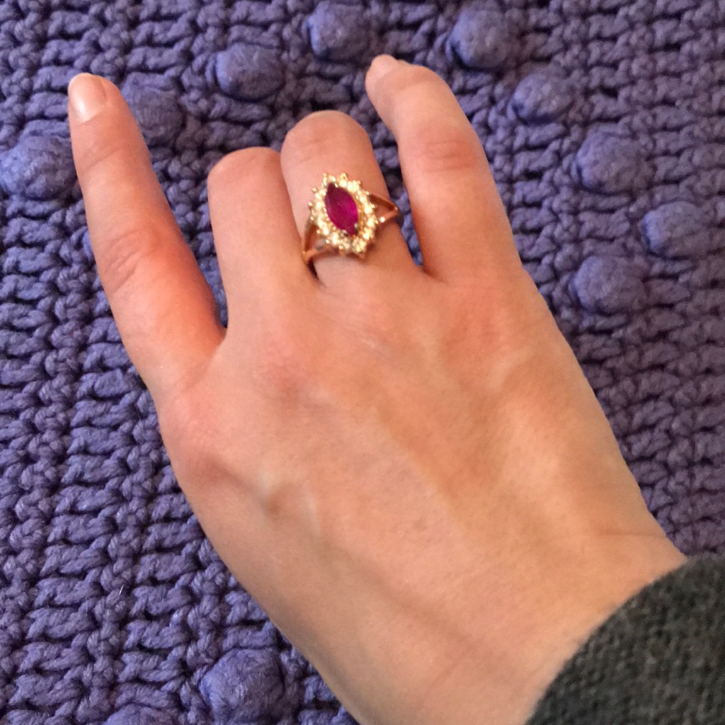 Synthesized Ruby Ring